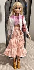 Beautiful blonde Barbie Doll In Pink Outfit Including Bag (Not Including Boots)