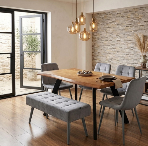 Doubs modern wood dining table - wood,