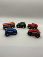 Wooden Toy Cars & Bus – Set of 5 – Brio / Bigjigs Compatible Vehicles