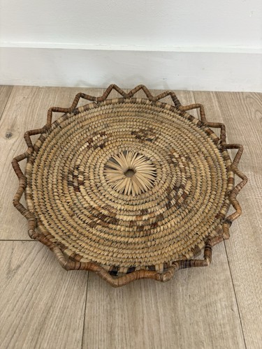 Vintage woven wicker - woven, tray