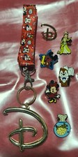 Red Lanyard & 6 Disney pins 