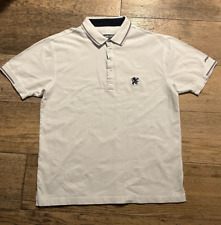 Lambretta Clothing White Polo Shirt Twin Tipped Lion Logo Size XTRA-LARGE Fab!