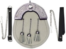 FULL DRESS KILT SPORRAN WHITE