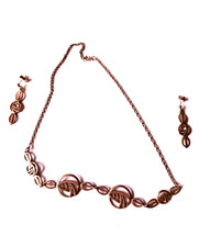 SUPERB CHARLES RENNIE MACKINTOSH STYLE SILVER NECKLACE AND EARRINGS SET