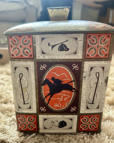Vintage equestrian tin box - equestrian,