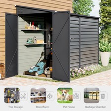 Outdoor Garden Storage Shed Metal Lean to Pent Shed for Tool Bike 10x6 5x9 8x4FT
