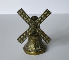 VINTAGE BRASS METAL MINIATURE DECORATIVE WINDMILL ORNAMENT