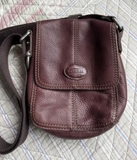 Fossil Brown Leather Cross Body Shoulder Hand Bag
