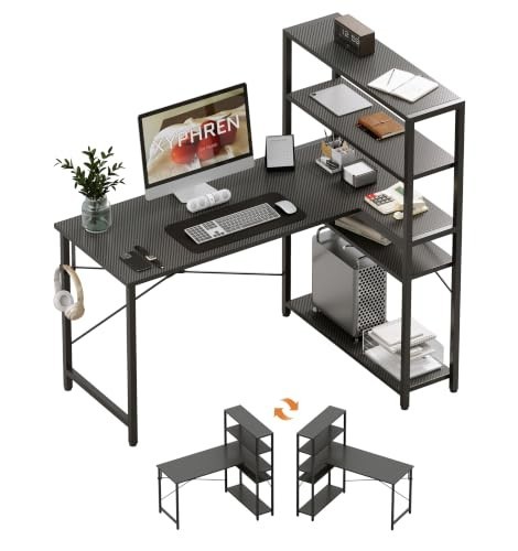 Shaped computer desk with - computer,