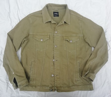 ZARA OLIVE GREEN DENIM TRUCKER JACKET - XL