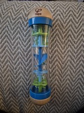 Hape Rainmaker Toy With Beaded Raindrops in Blue Green