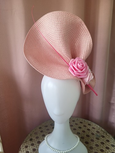 Pink large fascinator with - pink,