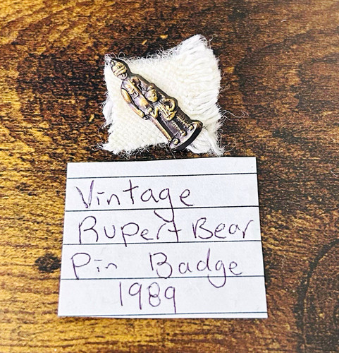 Vintage rupert bear pin - vintage, badge