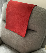 LAST ONE Heavy Chair Arm Back Cover Antimacassar Sofa Armchair 1 x RED PLUSH