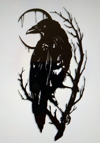 Gothic crow metal - metal, wall
