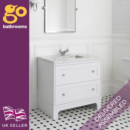 White bathroom vanity unit - white,