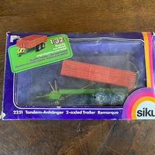 SIKU 1:32 2251 Twin Axle Farm Tipping Trailer vintage Die-cast Boxed #B51