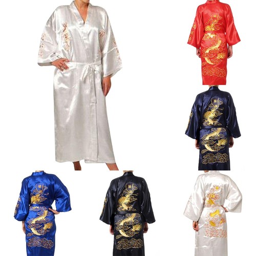 Stylish satin dragon kimono - stylish,