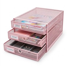 Pink Mesh Desk Organizer 3