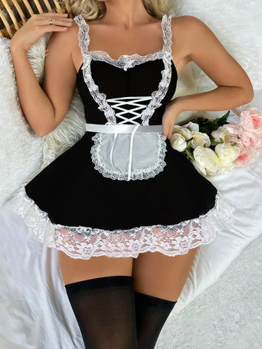 Latest design black maid sheer - maid,