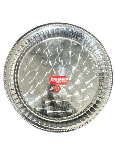 Stainless steel round thali - steel, /