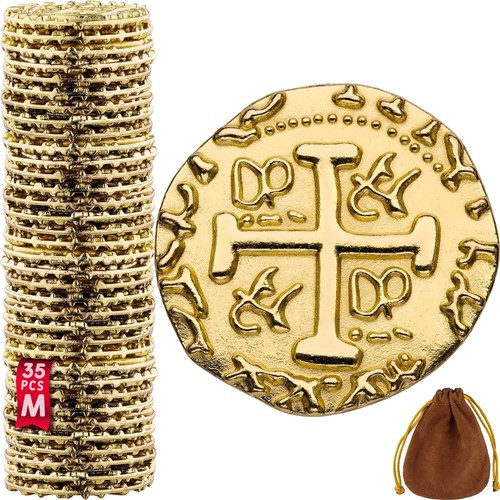 Metal pirate coins 35 gold - -,