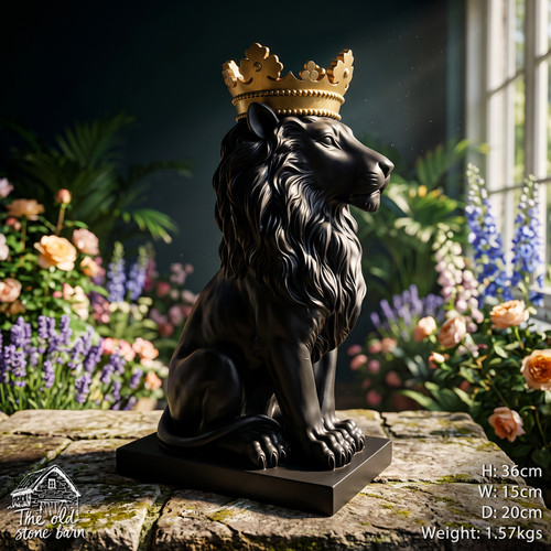 Black sitting lion with - lion,