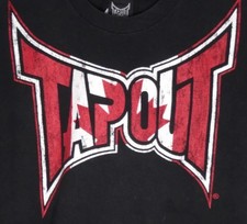 Vintage Y2K Tapout T Shirt Large Mens UFC Affliction MMA Grunge Tee Black