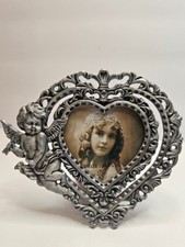 Vintage Pewter Heart Carved