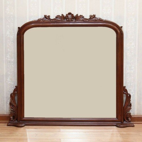 Overmantle mirror antique - overmantle,