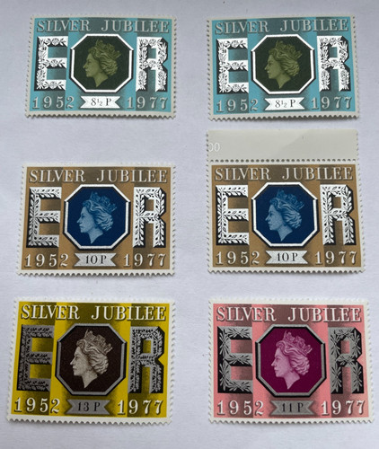 Silver jubilee stamps 1977 - silver,