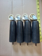 Table Legs Vintage Retro Tapered Wheels Black x4