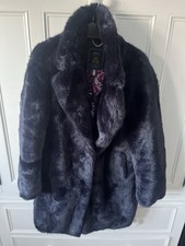 Joules Abbotsford Women's Faux Fur Coat Size 12 (oversized style) 
