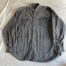 Wrangler Denim Western Shirt Mens Black XL 2XL Pearl Snap Button Vintage Cotton