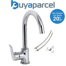 Bristan Cascade Cadence Kitchen Tap Chrome Single Lever + Fixings + Flexi Pipes