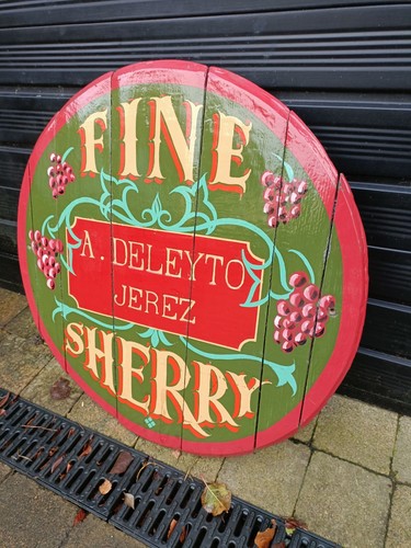 Large hand painted wooden - ,