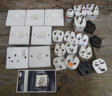 Job Lot of Electrical Items Light Switches/Plugs etc Bundle Used Sold As Seen