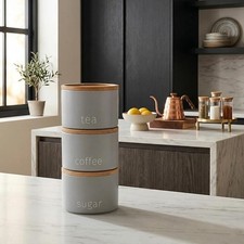 Stackable Tea Coffee Sugar