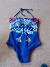 Size 12 Navy Nautical Floozie By Debenhams Swimming Costume
