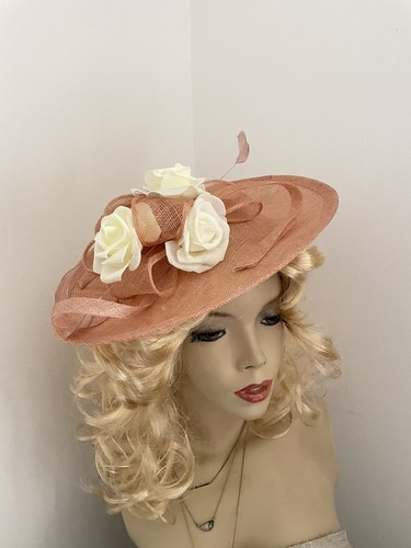 Nude peach cream fascinator - peach,