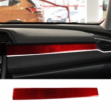 Red Carbon Fiber Interior Copilot Dashboard Trim For Honda Civic X 2016-19