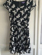 Autonomy black & cream butterfly patterned dress