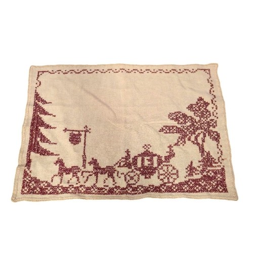 Vintage embroidered placemat - embroidered,