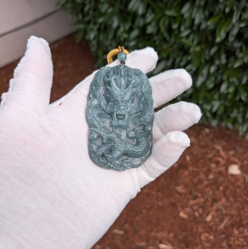 Hand carved dark green jadeite - hand,