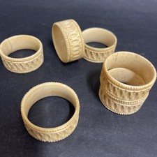 Set Of 6 Antique Carved Animal