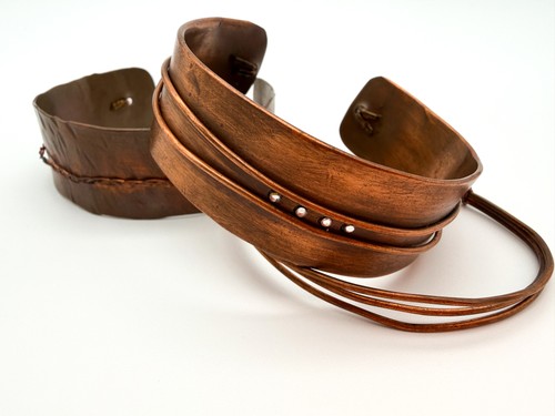 Copper cuff bracelet set - bracelet,