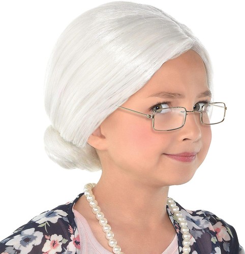Old maid wig woman lady - old, white
