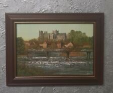 Vintage Print by Kevin Platt " RIPON " Cornwall Scenes - Brown Frame in Glass 
