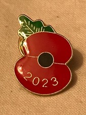 Vintage Enamel Poppy Badges -