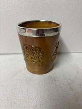Silver rimmed stoneware tumbler